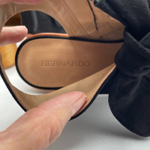 Bernardo Luna Bow Wooden Heel Suede Booties - Picture 8 of 10